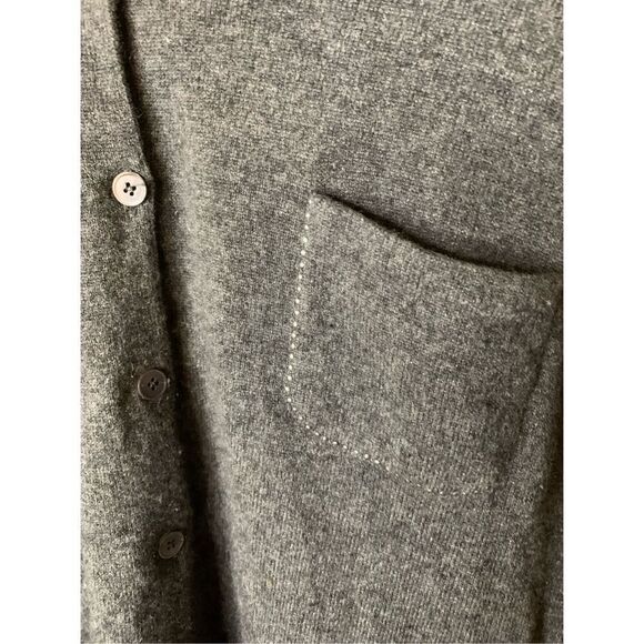 Brunello Cucinelli 100% cashmere cardigan sweater gray women's size XL - Picture 4 of 8